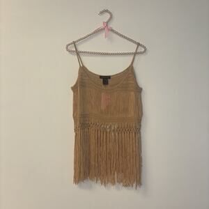 Women’s Knit Tank Baby Cami Flowers Sz Med 70s Y2K Funky NWT Fairy Event Concert